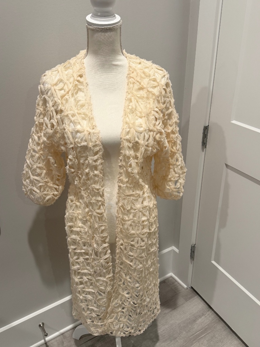 Anthropologie Maeve One Size Cream Cover Up Jacket